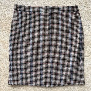 Jcrew Classic Houndstooth Wool Pencil Skirt Sz 12